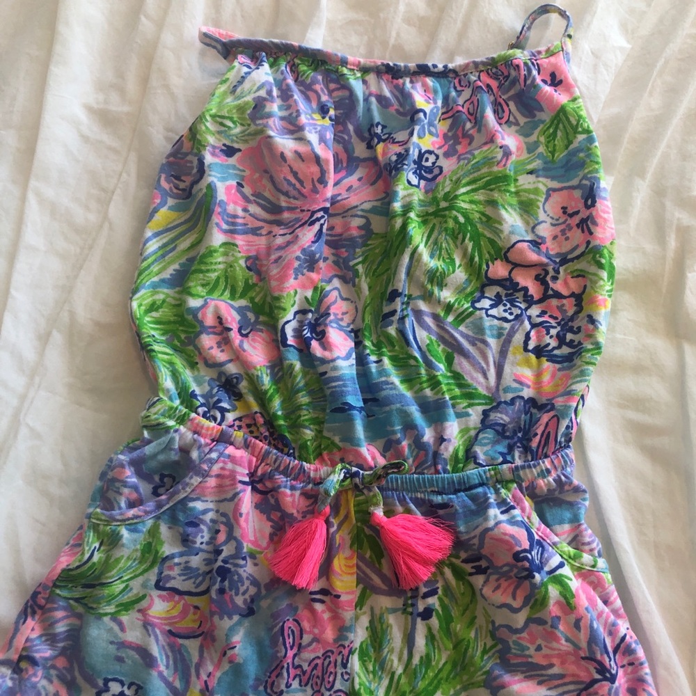 Lilly Pulitzer Girls Aleene Romper - Hawaii Print